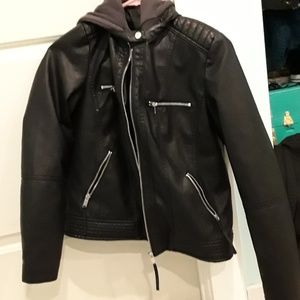 Black leather jacket